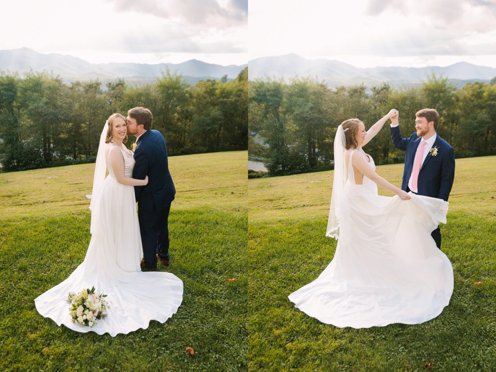 Sunset portraits at Westglow Spa captured by Blowing Rock Elopement Photographer Michelle Hrin.