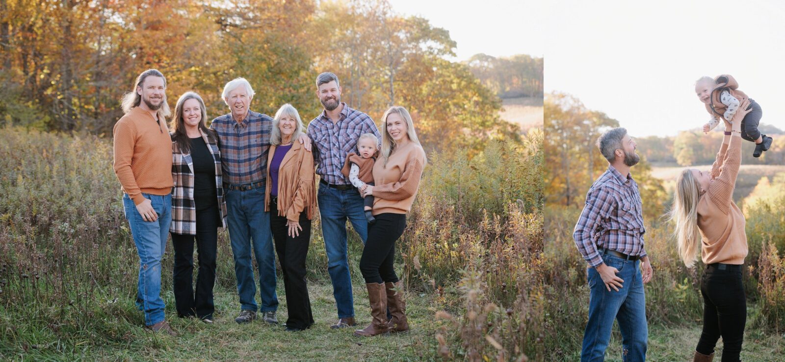 Family photos in Boone NC featuring a family standing together with scenic mountain views