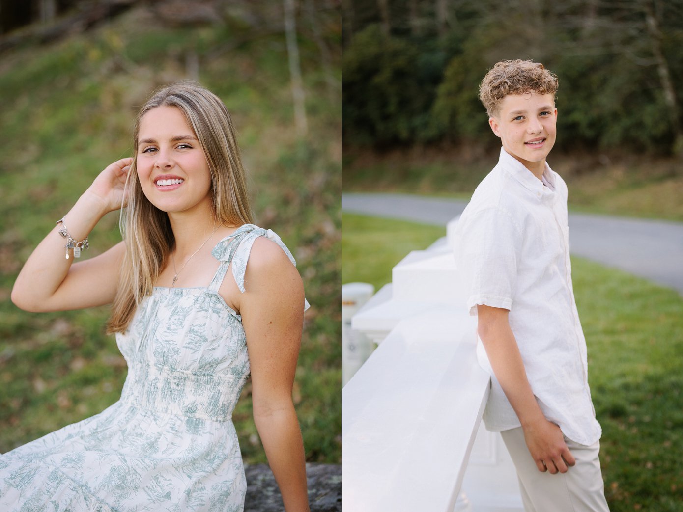 Family photos during senior session in Boone NC