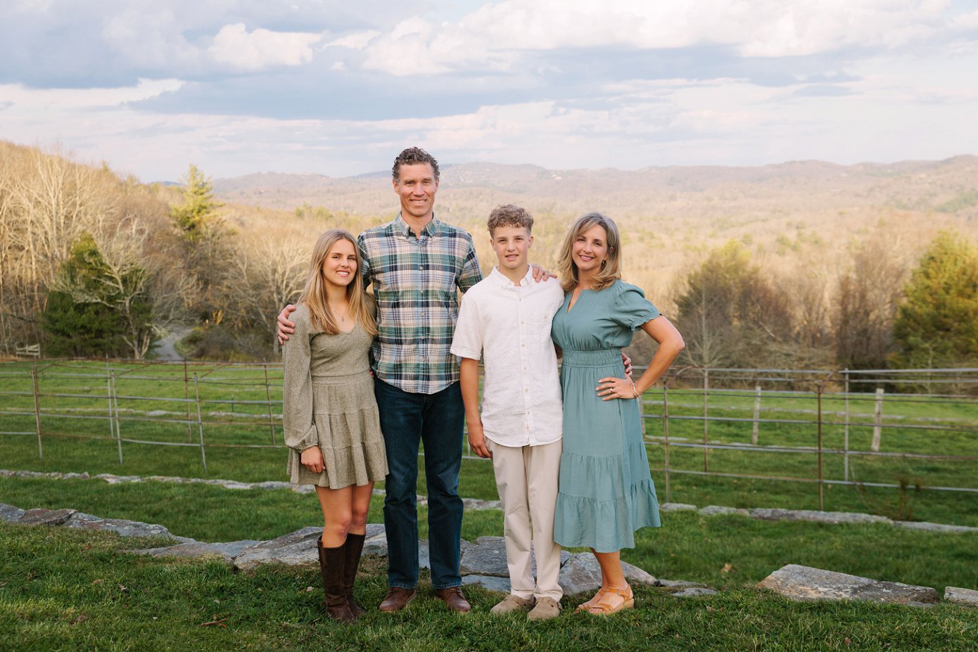 Family photos during senior session in Boone NC