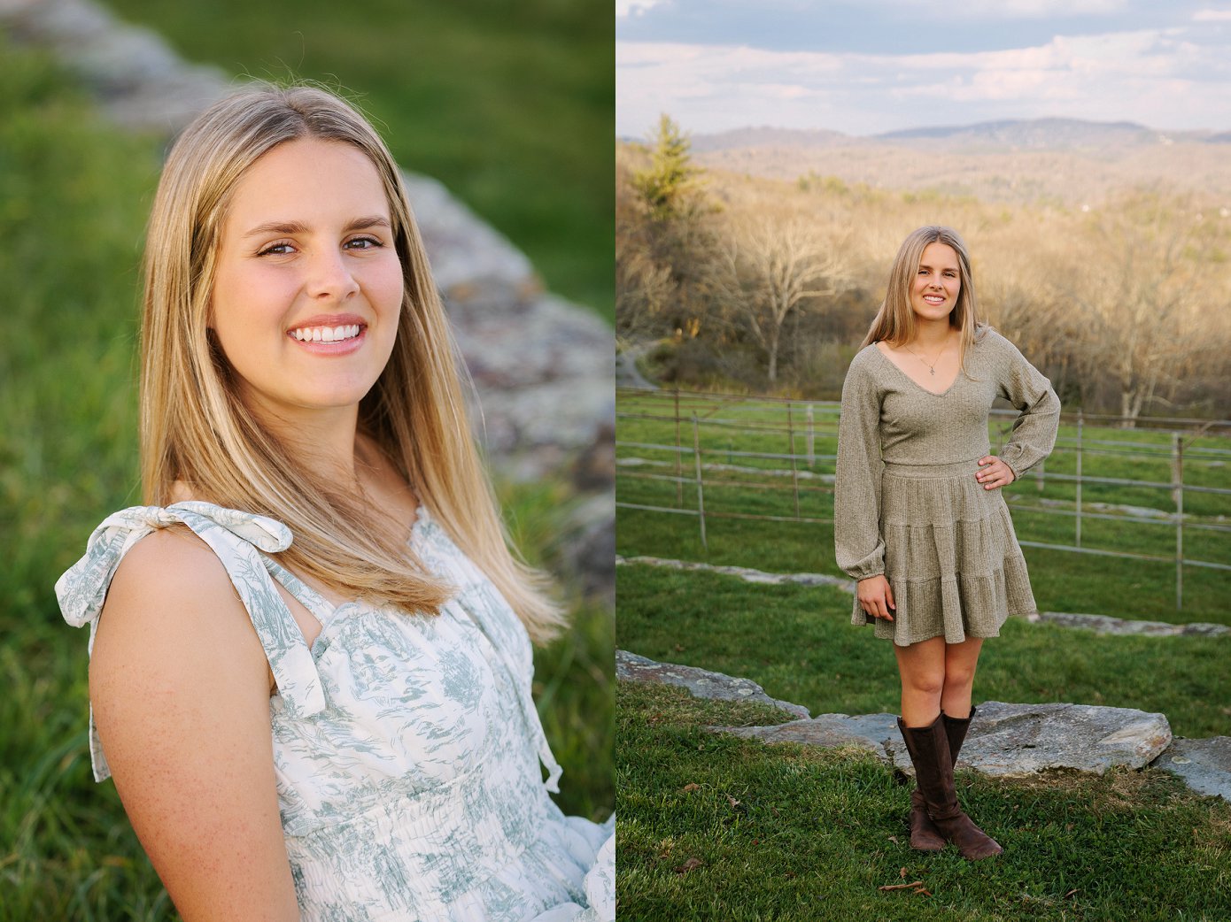 High school senior portraits at Moses Cone Manor House in Boone NC