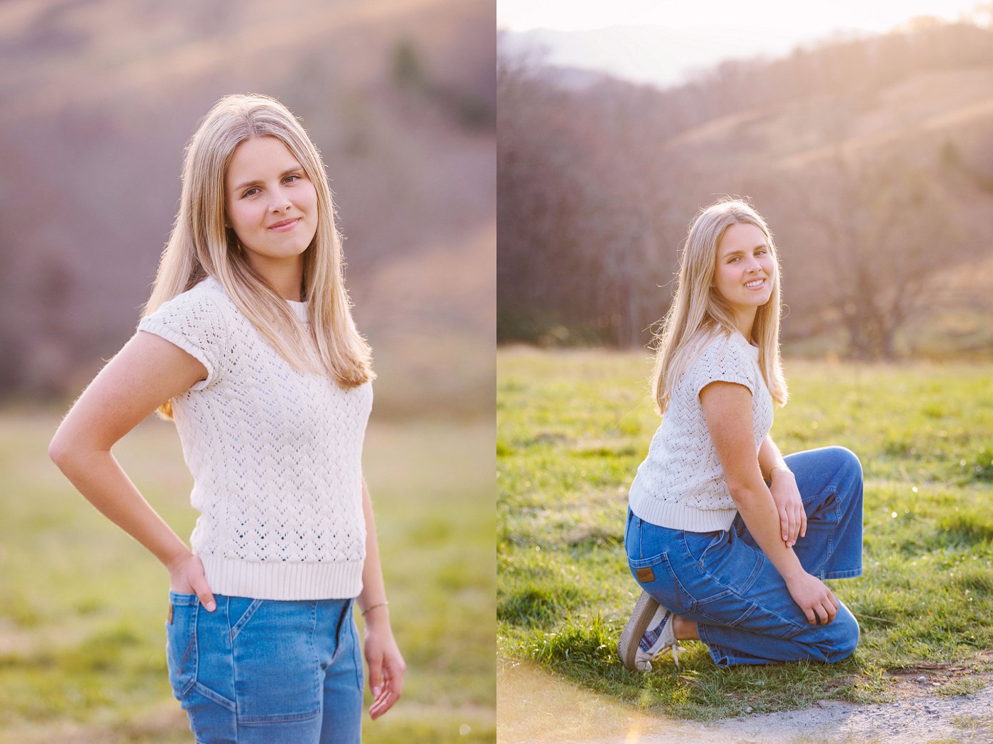 Natural high school senior photos in Boone North Carolina
